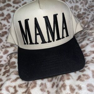 MAMA Two-Tone Baseball Cap - Cream & Black